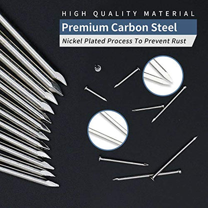 JEGONFRI 60PCS 3" Nickel Plated Flat Head Nails for Hanging, Wood Nails - color: Silver, size: 3 In , 60 Pcs