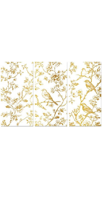 Peacoblue Gold Branches and Birds Rub On Transfers for Furniture 6"x12" - style: Gradient Gold Branches and Birds