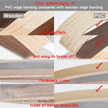 GSCIT Club Cherry Edge Banding, 3/4 inch x 25ft roll of Veneer PVC Edge Banding Preglued Flexible, Wood Tape Banding for Cabinet - color: Cherry, size: 3/4"x 25ft