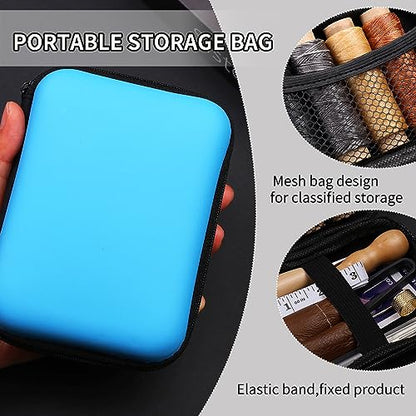 Leather Sewing Kit Leather Stitching Kit with Sewing Awl Waxed Thread - color: Multicolor - Standard