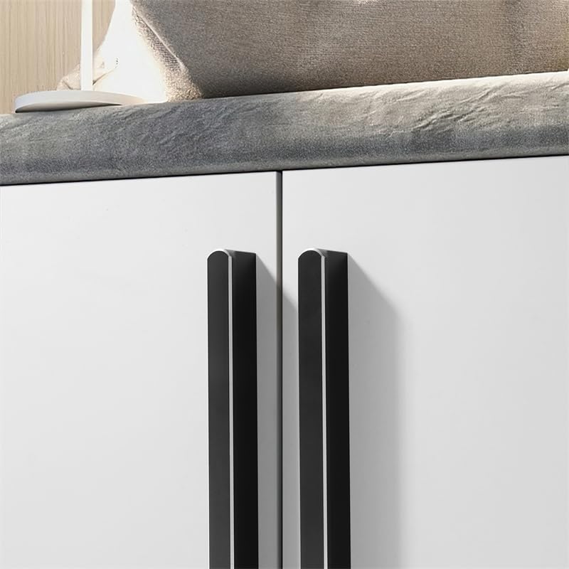 5 Pack Black Cabinet Pulls with Silver Edge - Kitchen Hardware Handles for Dresser Drawers -T Shape Cabinet Hardware (7.09 inch,Black with Silver Edge) - color: Black with Silver edge, size: 7.09 inch