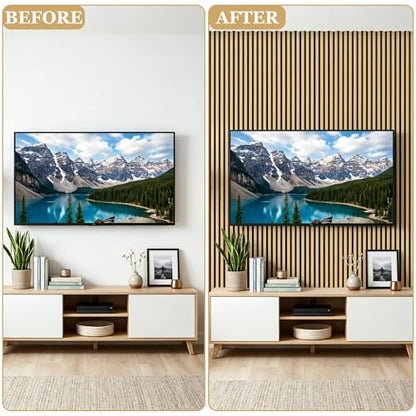 4-Pack Wood Veneer Acoustic Wall Panels Decorative Acoustical Panel - color: Yellow