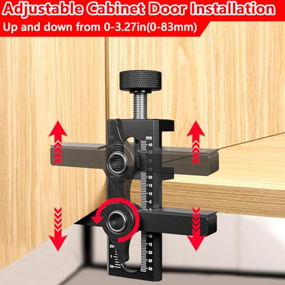 2 in 1 Cabinet Door Installation Jig Adjustable Hinge Drill Locator Tool