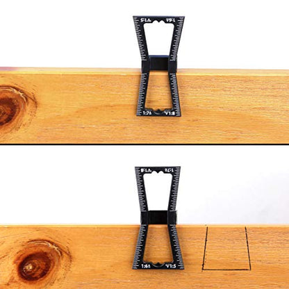 STARVAST 2Pcs Dovetail Marker Guide Dovetail Making Jig Aluminum Alloy Dovetail Gauge Guide Featuring 1:5 1:6 1:7 1:8 Slopes for Woodworking DIY Wooden Joints