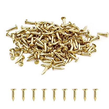 BokWin 200 Pcs Tiny Brad Nails 1.2x6mm Brass - color: Gold