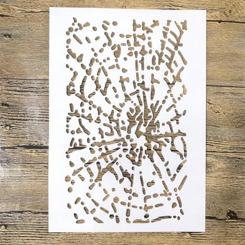 TIAMECH A4 Reusable Abstract Splatter Texture Stencil for Painting - color: Abstract Splatter Texture