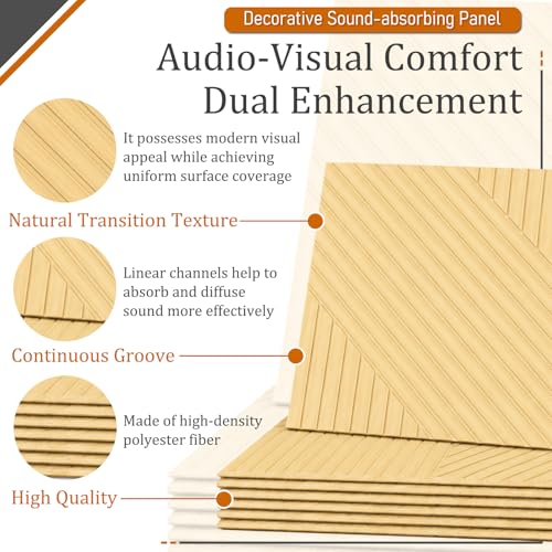 Acoustic Wall Panels, 6 Pack Decorative Art Soundproof Panel