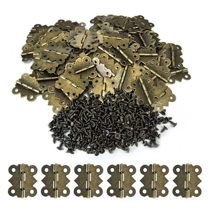LEFTSTARER 60Pcs 1.2In Antique Cabinet Door Hinges with Screws, Bronze Butterfly Style, Small Hinges for Crafts Cabinet Wooden Jewelry Boxes (A.60 Butterfly Hinges) - color: A.60 Butterfly hinges