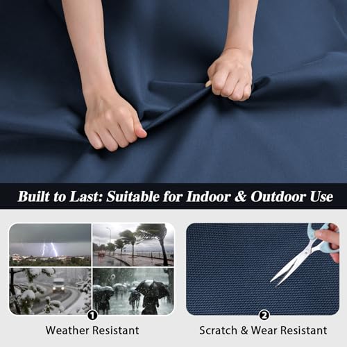 ANMINY 100% Waterproof Fabric Marine Canvas, 58" W 600D, 1 Yard Navy Blue - color: Navy Blue, size: Pre-cut 1 Yard