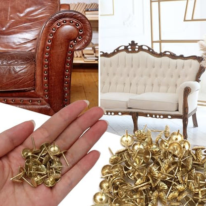 Gold Upholstery Tacks, 120PCS - color: Gold