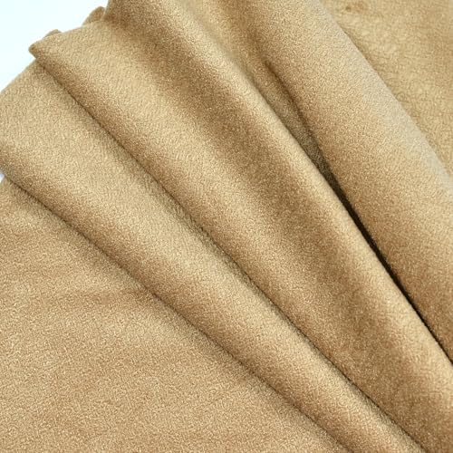 Surf turtle Khaki Short Pile Thick Upholstery Fabric, 60" Wide, 1 Yard - color: Khaki