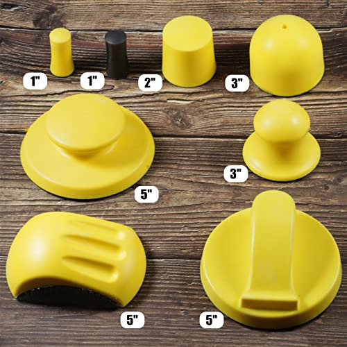 SPEEDWOX 3 Pack 2" Hand Sanding Blocks Hook and Loop Sanding Pad Hook Backing Plate for Wood Furniture Restoration Polishing Home and Car (Yellow) - style: 2" 3Pack