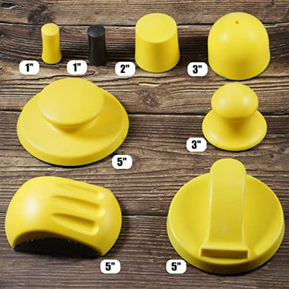 SPEEDWOX 3 Pack 2" Hand Sanding Blocks Hook and Loop Sanding Pad Hook Backing Plate for Wood Furniture Restoration Polishing Home and Car (Yellow) - style: 2" 3Pack