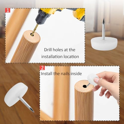40Pcs 0.71 Inch/18mm Nail in Furniture Glides Furniture Sliders