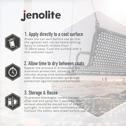 JENOLITE Directorust Metallic Finish Aerosol, Gun Metal Grey 1x13.5oz - color: Gun Metal Grey
