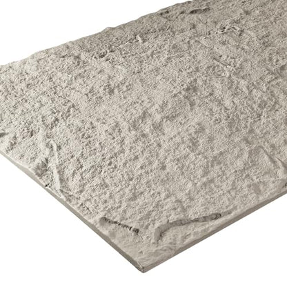 Faux Stone Wall Panels, 5-Pack 3D PU Cement-Texture Panels, Cement - color: Cement Gray