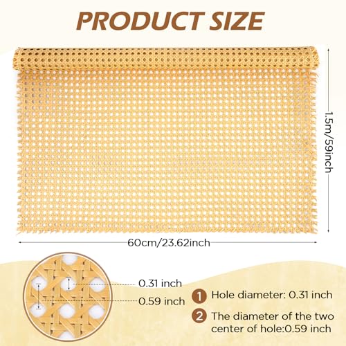 FACULX PE Rattan Cane Webbing Roll 24 Inch Width x 5 Feet Length