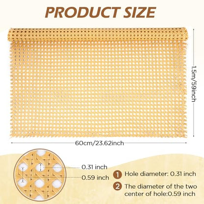 FACULX PE Rattan Cane Webbing Roll 24 Inch Width x 5 Feet Length