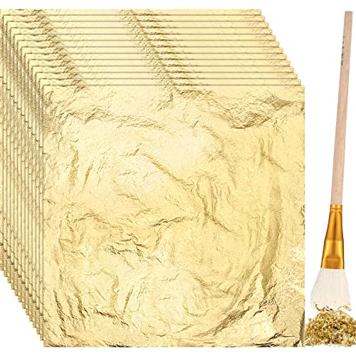 Cunhill 100 Pcs Gold Leaf Sheets for Art Foil Sheets,Gold - color: Gold
