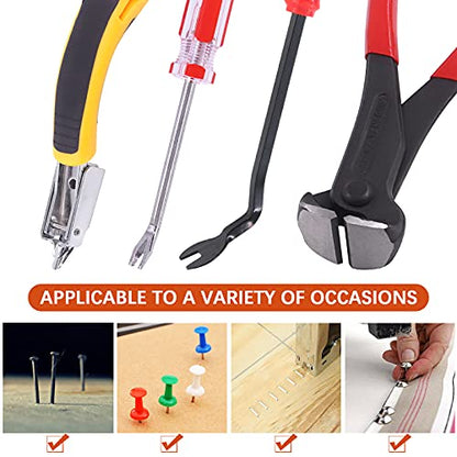 Tanstic 4Pcs Nail Puller and Staple Remover Tool Set, Including 7'' End Cutting Plier, Tack Lifter, Carpet Remover for Furniture, Floor, Wall, Car, Photo, Frame, Wooden Case, Carton
