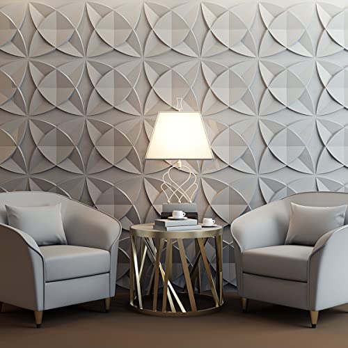 Art3d Waterproof 3D Textured PVC Decorative Wall Panels, 33-Pack, White - color: White