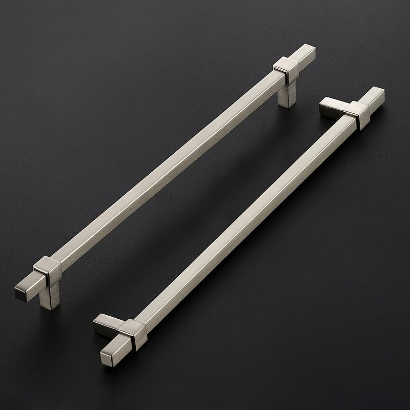 15 Pack Brushed Nickel Cabinet Handles, 10" Hole Center Drawer Pulls - color: Brushed Nickel, size: 10 Inch Hole Center