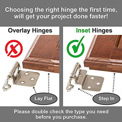 DecoBasics 3/8" Inset Cabinet Hinges Bronze (25 Pair -50 Pcs) Oil Rubbed Bronze Offset Self Closing Cabinet Hinges for Kitchen Cabinets w/Bumpers & Upgraded Screws - color: Oil Rubbed Bronze, size: 50 Pack
