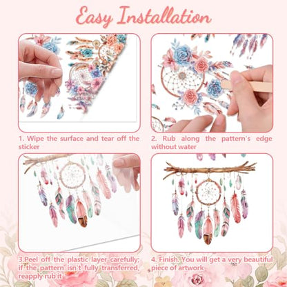 Peacoblue Dreamcatcher Rub On Transfers for Furniture Craft 6"x12" - style: Dreamcatcher
