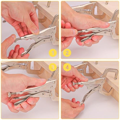 6 Pack 6 Inch Locking C Clamp, C-Clamp Pliers, Heavy Duty Vice Grips for Home Improvement, Welding & Workshop - size: 6 Pack 6 Inch