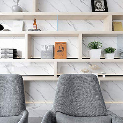 LACHEERY Marble Contact Paper 36 Inch Wide for Countertops Waterproof Grey White Marble Peel and Stick Wallpaper Removable Self Adhesive Wall Paper Roll for Kitchen Bathroom Backsplash 36" x 317" - size: 36" x 317"