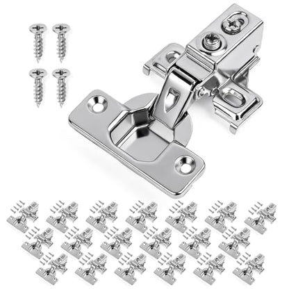Mousike 20 Pack (10 Pair) Soft Close Cabinet Hinges, 1/2 Overlay Soft Close Hinges for Kitchen Cabinet, Stainless Steel, Built-in Damper, 100 Degree Opening Angle, 6 Way Adjustment - color: Silver, size: 20 Pack