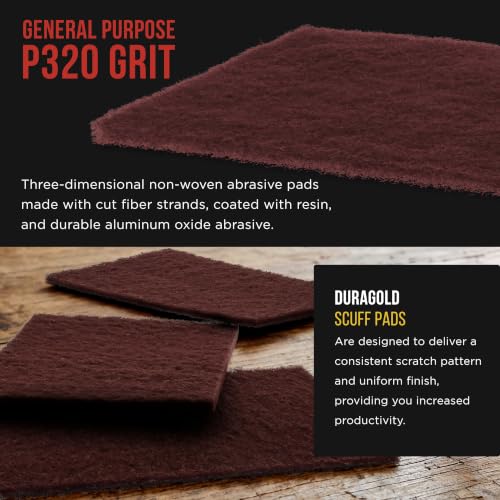 Dura-Gold 6" x 9" Maroon General Purpose Scuff Pads, Box of 10 - Scuffing - color: Maroon