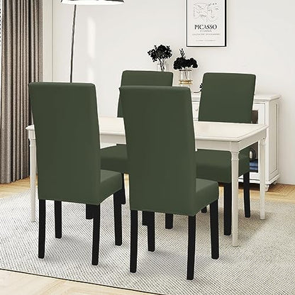 Easy-Going Dining Chair Covers Stretch Dining Room Chair Covers Set of 4, Parsons Chair Slipcovers for Dining Room, Ceremony, Banquet, Greyish Green - color: Greyish Green