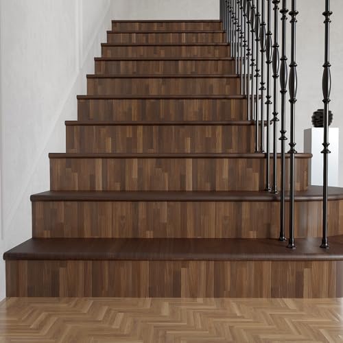 VaryPaper 15.7''x78.7'' Butcher Block Contact Paper Peel and Stick Countertops Waterproof Wallpaper Removable Self Adhesive Wood Grain Vinyl Wrap for Cabinets Table Desk Walls - color: Dark Brown, size: 15.7" x 78.7"