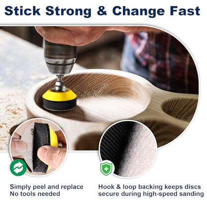 308 PCS 3 Inch Wet Dry Sanding Discs 60-10000 Grit Hook and Loop Sandpaper - color: 3 Inch Sanding Discs
