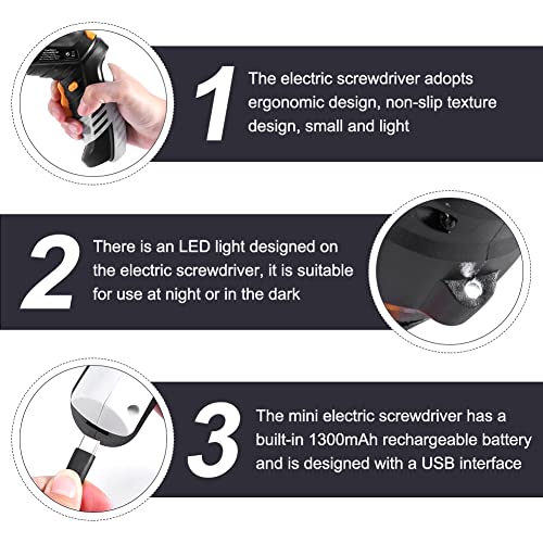 3.6V Cordless Electric Screwdriver Set, Mini Screwdriver Drill Set