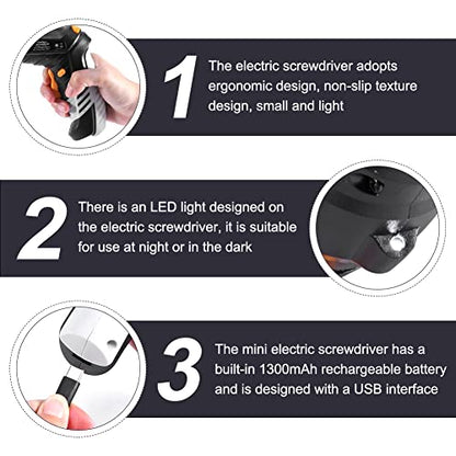 3.6V Cordless Electric Screwdriver Set, Mini Screwdriver Drill Set