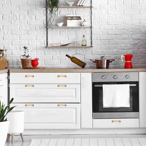 30 Pack Kitchen Cabinet Handles 3-3/4 Inch Hole Center Gold Cabinet Pulls - color: Gold, size: 3-3/4 Inch Hole Centers