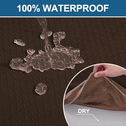 Smiry Waterproof Seat Covers for Dining Room Chairs, Set of 2 - color: Brown, size: Set of 2