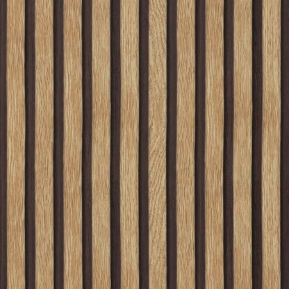 Abyssaly Brown Wood Slat Wall Panel Peel and Stick Wallpaper - color: Yellowish Brown, size: 17.7" x 393.7"