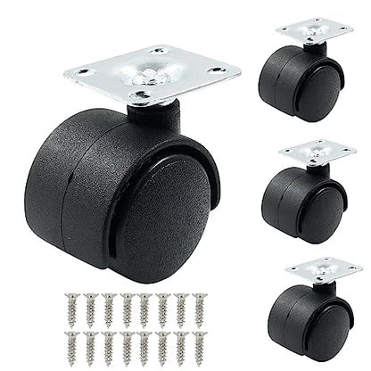 1 Inch Swivel Caster Wheels, Plate Caster, 4pcs - style: 1 Inch