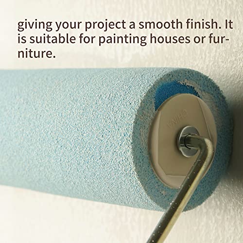 Voomey 9 Inch Foam Paint Roller 3 Pack, High Density Sponge Paint Rollers - color: 3pcs blue