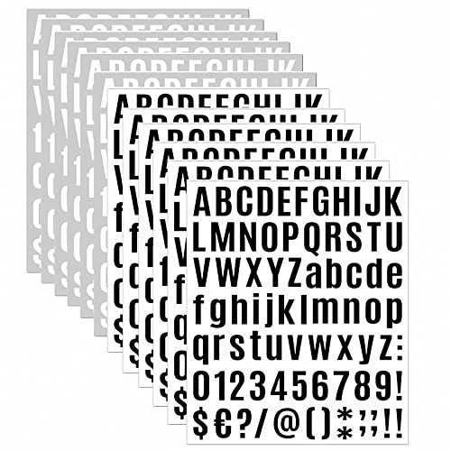 12 Sheets Black and White Alphabet Number Stickers 864 Alphabet Stickers Vinyl Self-Adhesive Stickers, Mailbox Numbers Labels DIY Crafts Art Making, Decals for Sign,Notebook, Car,Classroom Decor - color: Black and White Bold