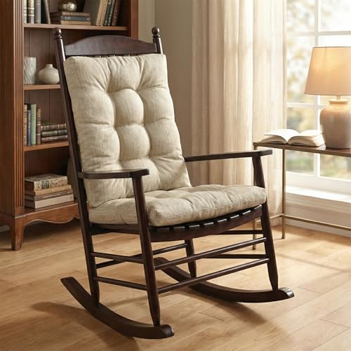 baibu Patented Dual-Layer Rocking Chair Cushion Set, 19.5 x 19.5 in, Beige - color: Beige