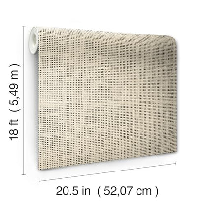 NuWallpaper Laos Ivory Peel and Stick Wallpaper, Ivory Linen Texture Removable Contact Paper for Walls, Self Adhesive Wall Covering for Bedroom Living Room Accent Wall