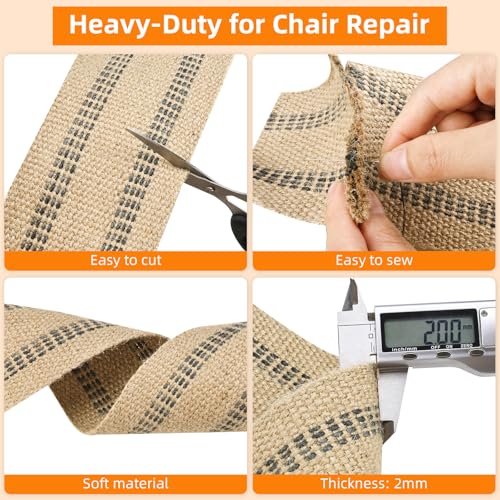 YaeCCC Jute Webbing,Upholstery Webbing for Chair,3.5"x10Yd Upholstery Strap - color: black, size: 3.5" x 10 Yd