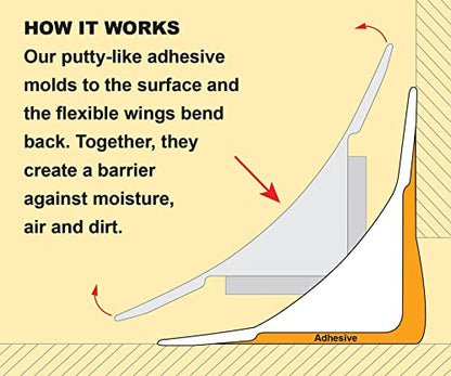InstaTrim Flexible, Self-Adhesive Caulk Strip Sealant, 3/4" x 50', Brown - color: Dark Brown, size: 3/4 in x 50 ft