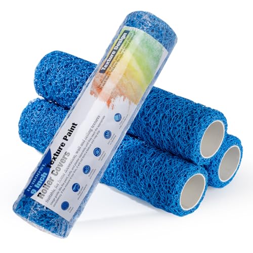 9 Inch Textured Paint Roller Covers, 4 Pack - size: 9 Inch Textured Paint Roller Kit, 4 Pack