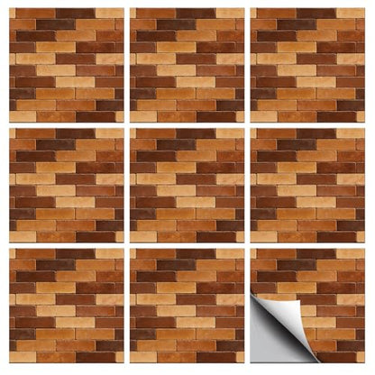 36 Pcs Brick Wall Texture Patten Tile Sticker Wall Tile Stickers Waterproof Self Adhesive Stick on Decals for Kitchen Bathroom Wall Art 4×4 Inch - color: Brick Wall Texture