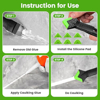 Silicone Caulking Tool Kit-3 in 1 Caulk Tool, Caulk Remover Tool - style: Classic Set